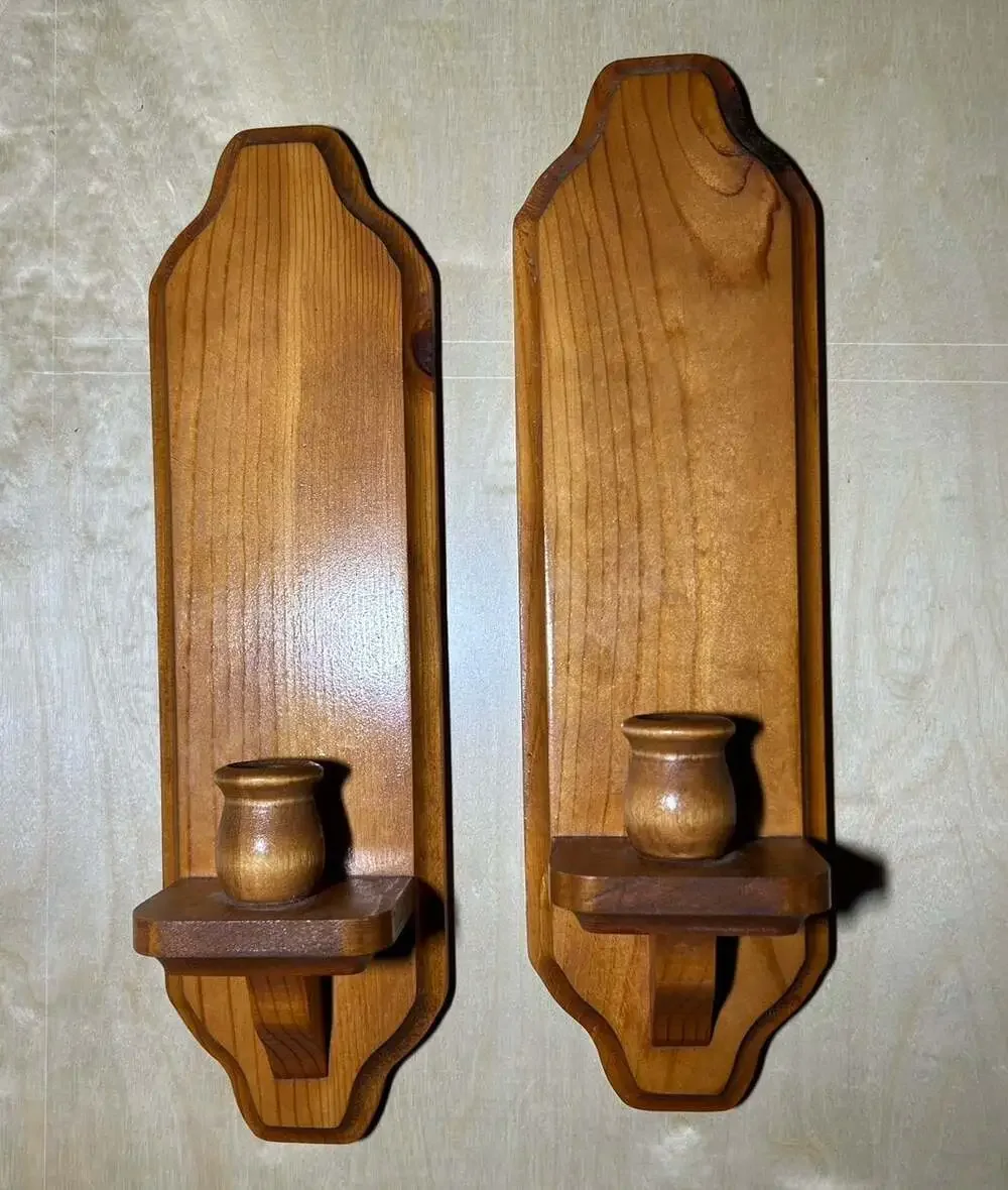 Pine Rustic County Core Wall Sconces Candle Holders
